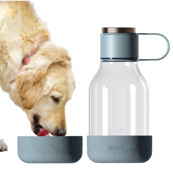 🚨LAST ONE🚨 In Blue Color - Has a Scratch - Doggie & Me Water Bottle Bowl Combo - Picture 1 of 10